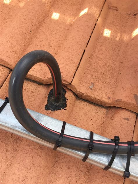 Passing wires through roof